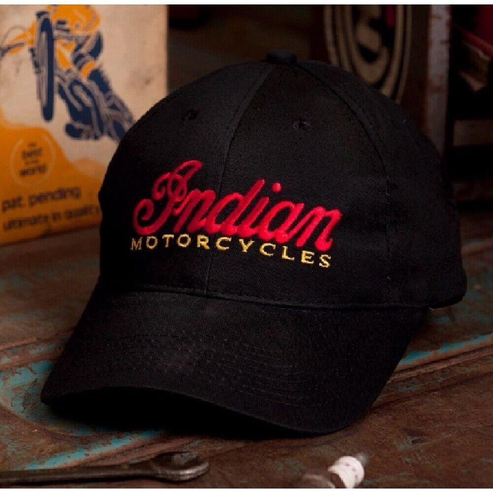 Indian Motorcycle Black Embroidered Cap Hat