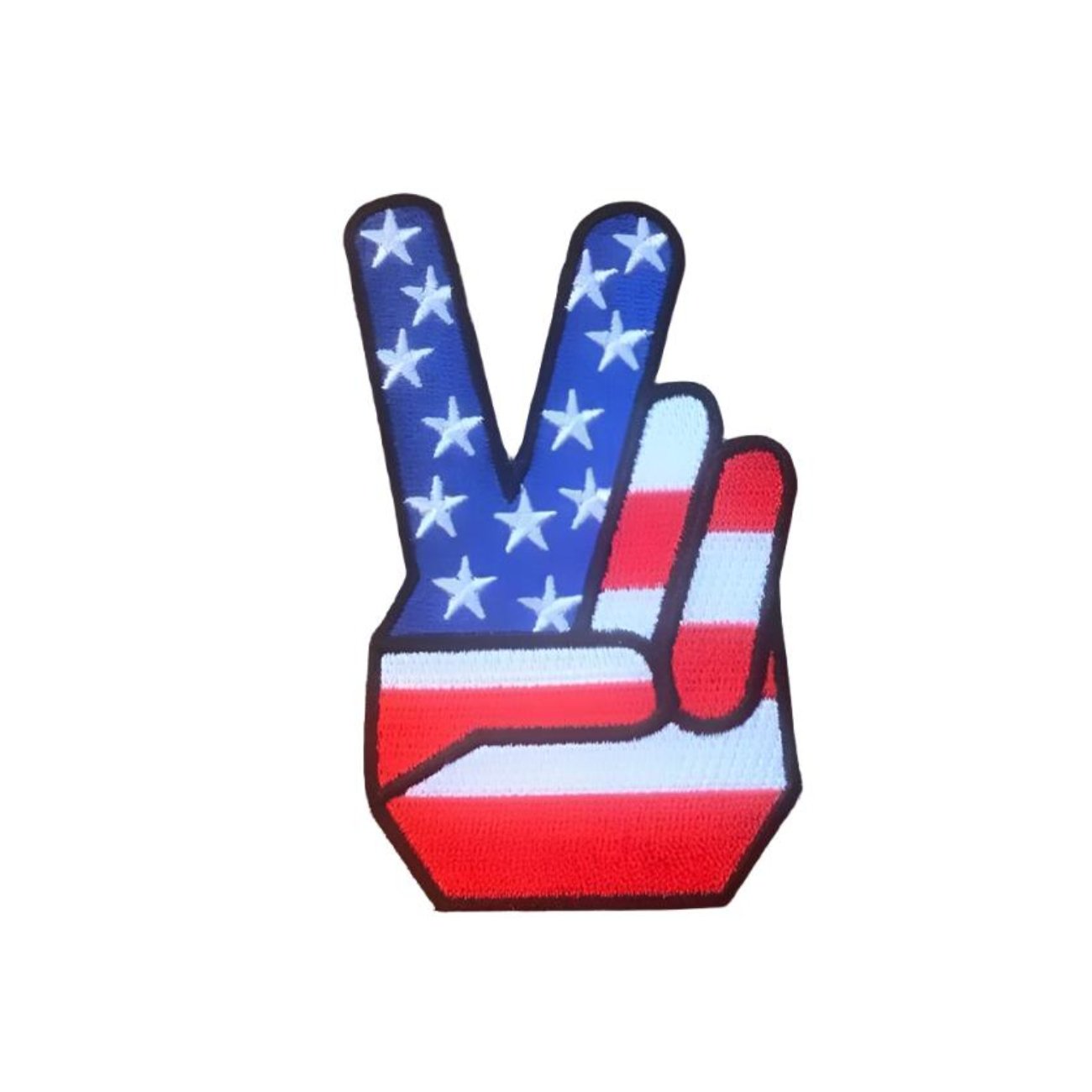 Peace Finger Sign Embroidered Iron-On Sew-On Patch