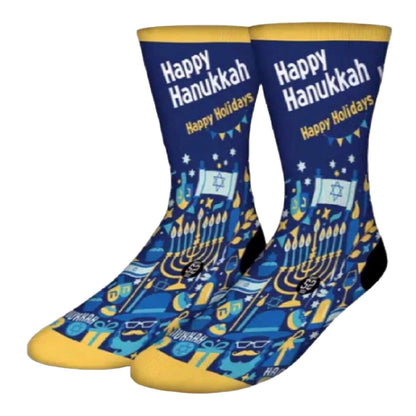 Happy Hanukkah Happy Holidays Socks