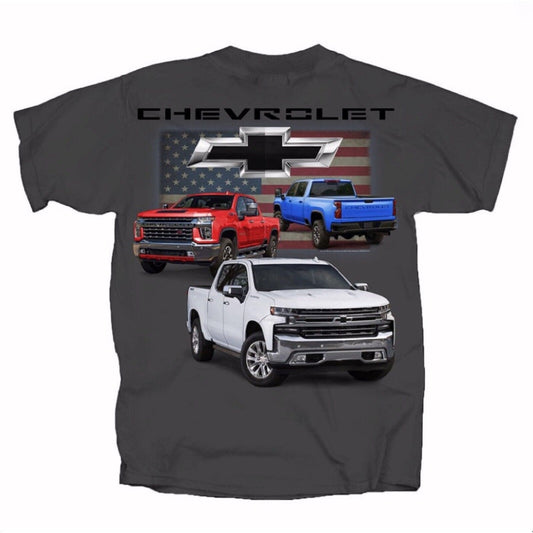 Chevy Chevrolet Trucks Red White Blue U.S. Flag Short Sleeve T-Shirt