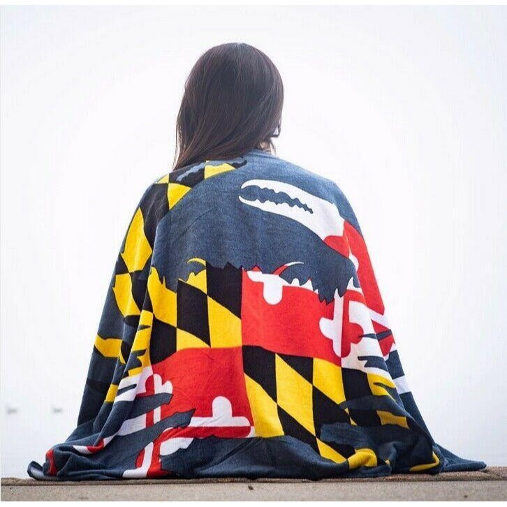 Maryland Flag Crab Beach Bath Towel