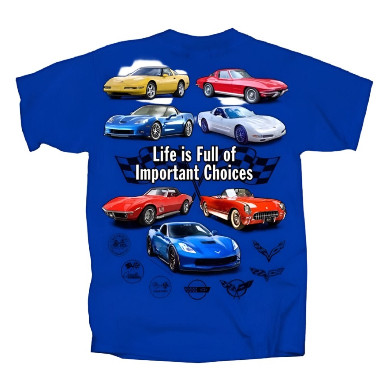 Chevy Chevrolet Corvette Life Is Full Of Important Choices Short Sleeve T-Shirt