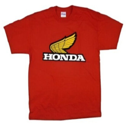 Honda Logo Red With Gold Wing Short Sleeve T-Shirt