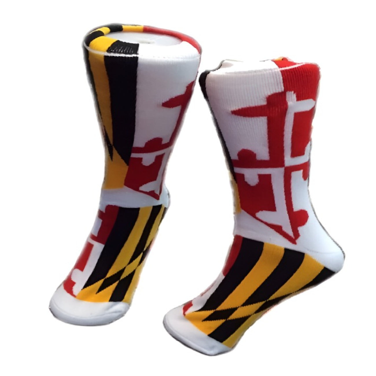 Maryland Flag White Crew Dress Socks