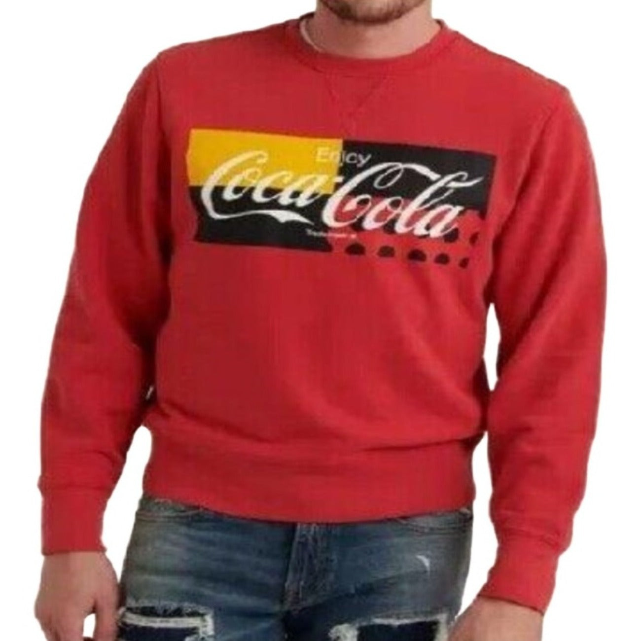 Coca-Cola Lucky Brand Long Sleeve Crew Neck T-Shirt Sweatshirt