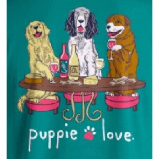 Puppie Love Dog Wine & Cheese Party Pup Short Sleeve T-Shirt