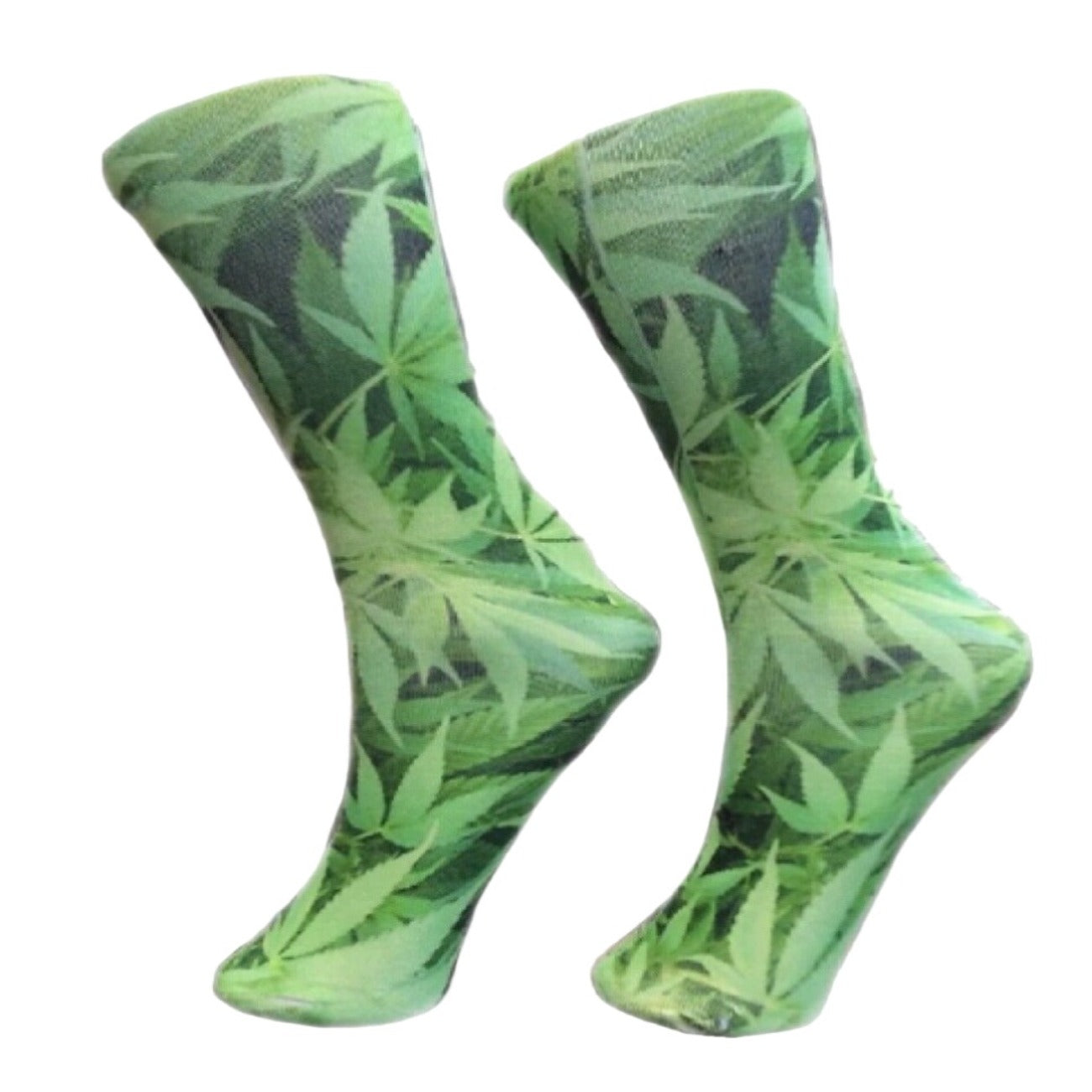 Leaf Pattern Green Garden Flowers Weed Dress Socks