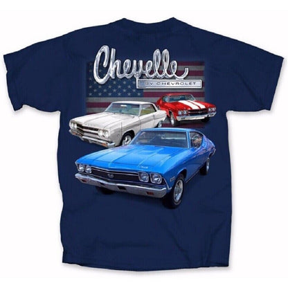 Chevy Chevrolet Chevelle RWB U.S. Flag Short Sleeve T-Shirt