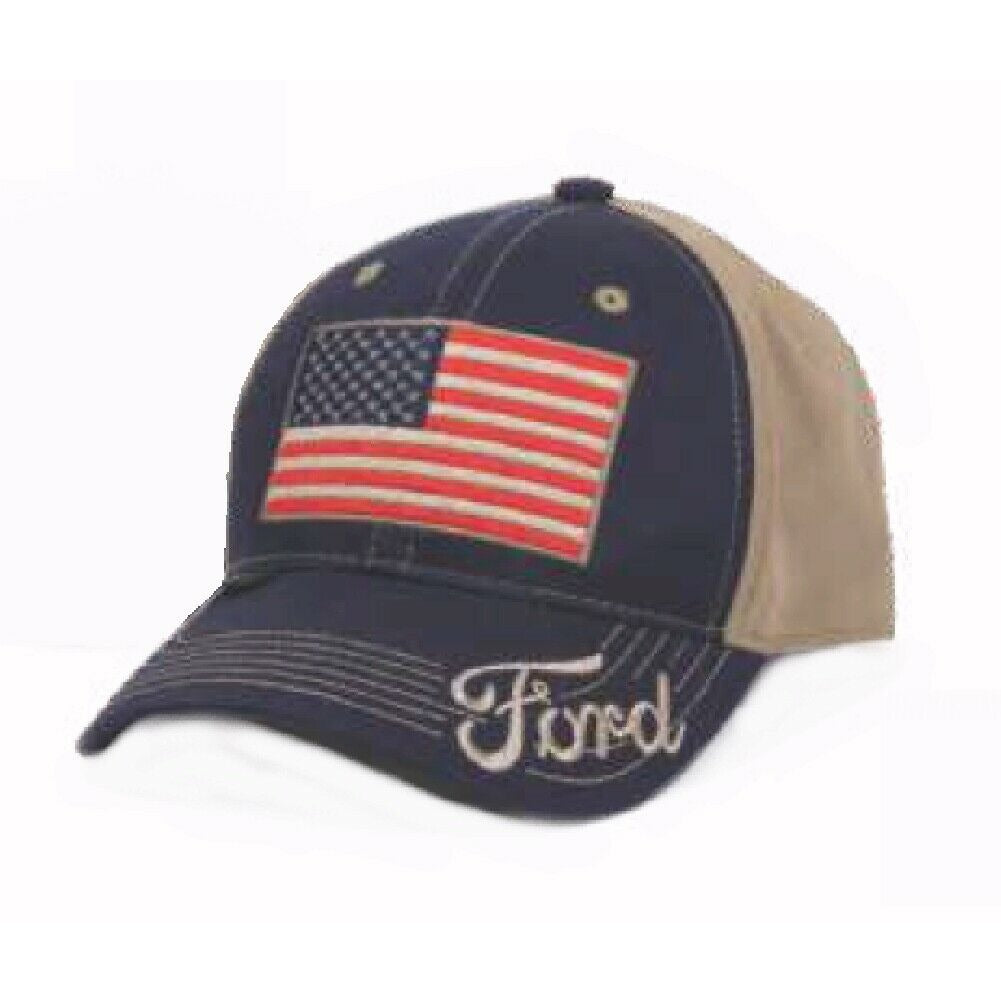 Ford Embroidered U.S. Flag Cap Hat