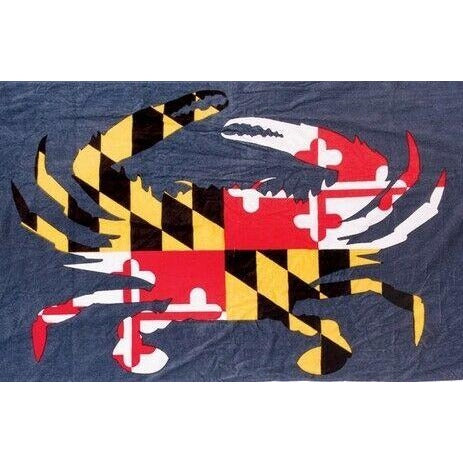 Maryland Flag Crab Beach Bath Towel