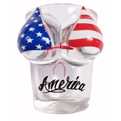 US USA Bikini Top Shot Glass